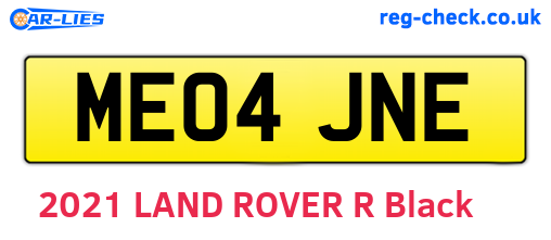 ME04JNE are the vehicle registration plates.