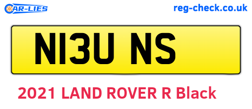 N13UNS are the vehicle registration plates.