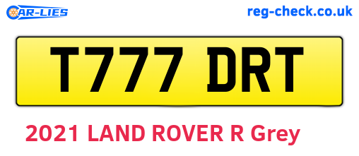 T777DRT are the vehicle registration plates.