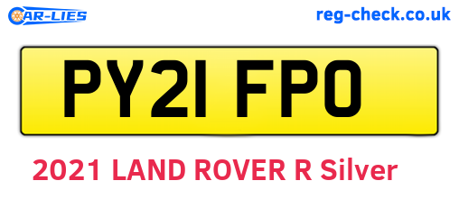 PY21FPO are the vehicle registration plates.