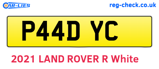 P44DYC are the vehicle registration plates.