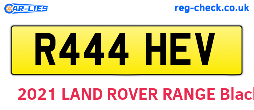 R444HEV are the vehicle registration plates.