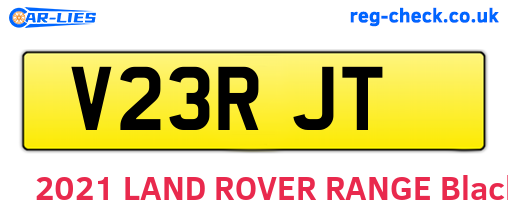 V23RJT are the vehicle registration plates.