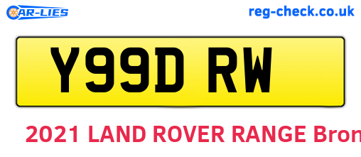 Y99DRW are the vehicle registration plates.