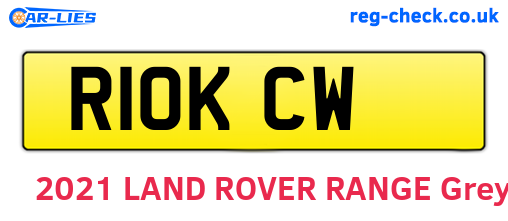 R10KCW are the vehicle registration plates.