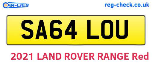 SA64LOU are the vehicle registration plates.