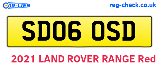 SD06OSD are the vehicle registration plates.