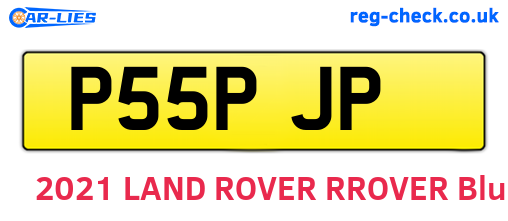 P55PJP are the vehicle registration plates.