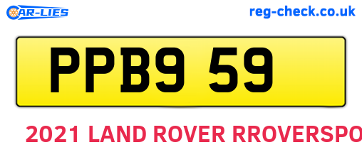 PPB959 are the vehicle registration plates.