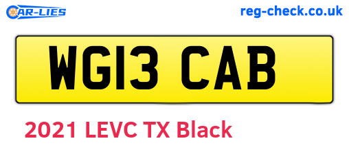 WG13CAB are the vehicle registration plates.