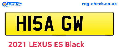 H15AGW are the vehicle registration plates.