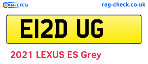 E12DUG are the vehicle registration plates.