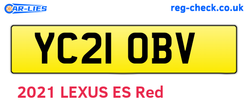 YC21OBV are the vehicle registration plates.