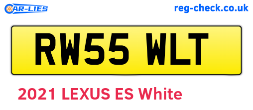 RW55WLT are the vehicle registration plates.