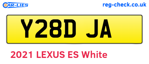 Y28DJA are the vehicle registration plates.
