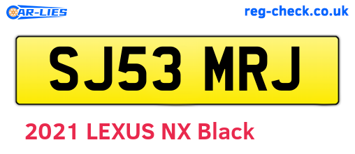 SJ53MRJ are the vehicle registration plates.