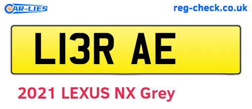 L13RAE are the vehicle registration plates.