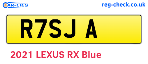 R7SJA are the vehicle registration plates.