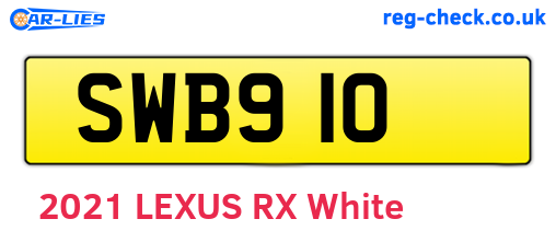 SWB910 are the vehicle registration plates.