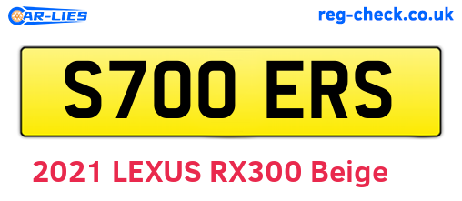 S700ERS are the vehicle registration plates.