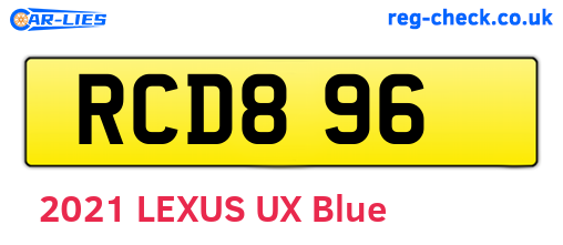 RCD896 are the vehicle registration plates.