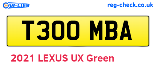 T300MBA are the vehicle registration plates.