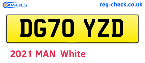 DG70YZD are the vehicle registration plates.