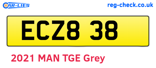 ECZ838 are the vehicle registration plates.