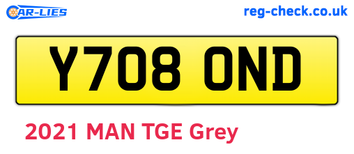 Y708OND are the vehicle registration plates.