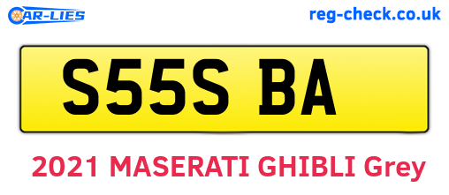 S55SBA are the vehicle registration plates.