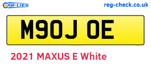 M90JOE are the vehicle registration plates.
