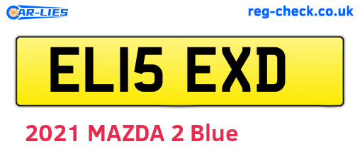 EL15EXD are the vehicle registration plates.