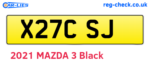 X27CSJ are the vehicle registration plates.