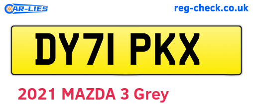 DY71PKX are the vehicle registration plates.