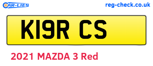 K19RCS are the vehicle registration plates.