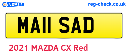 MA11SAD are the vehicle registration plates.
