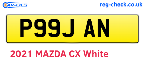 P99JAN are the vehicle registration plates.