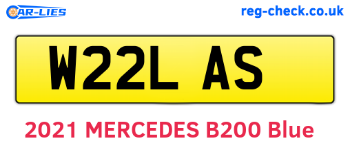 W22LAS are the vehicle registration plates.