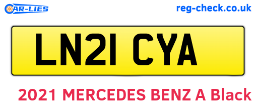 LN21CYA are the vehicle registration plates.