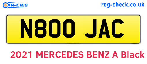 N800JAC are the vehicle registration plates.