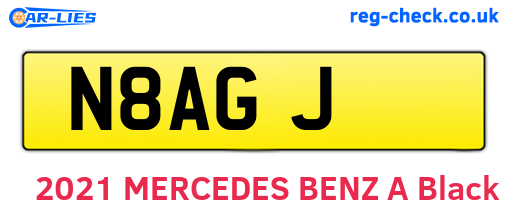 N8AGJ are the vehicle registration plates.