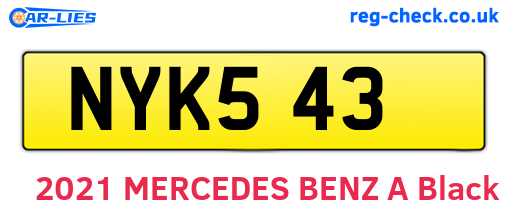 NYK543 are the vehicle registration plates.