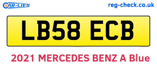 LB58ECB are the vehicle registration plates.