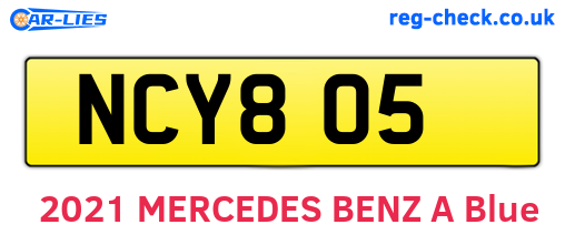 NCY805 are the vehicle registration plates.