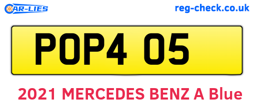 POP405 are the vehicle registration plates.