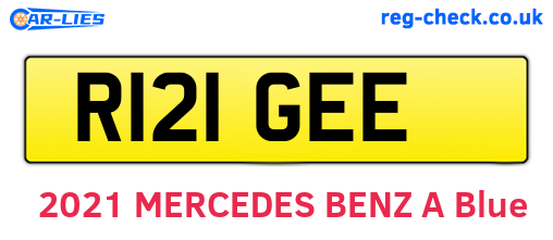 R121GEE are the vehicle registration plates.