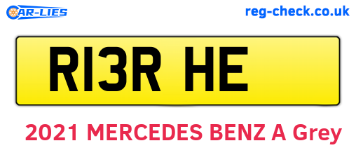 R13RHE are the vehicle registration plates.