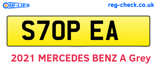 S70PEA are the vehicle registration plates.