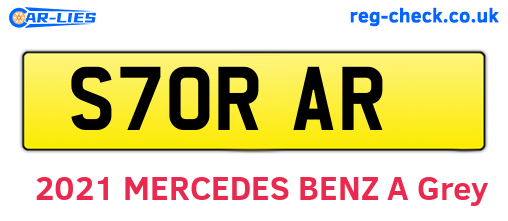 S70RAR are the vehicle registration plates.