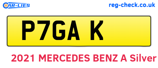 P7GAK are the vehicle registration plates.